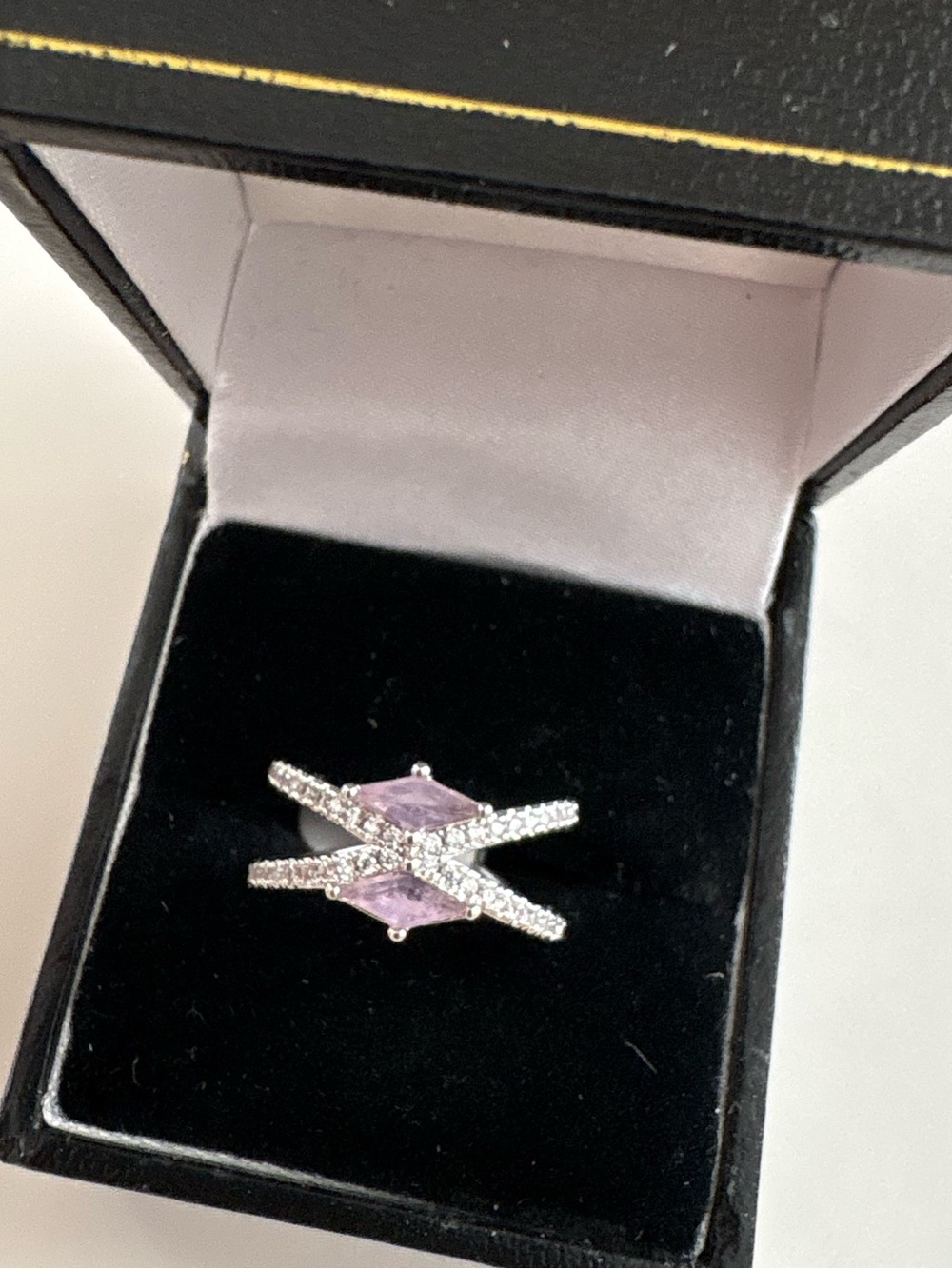 Bomb Party Dreaming Of Opulence Ring RBP6791 Purple Kunzite Rhodium Plating